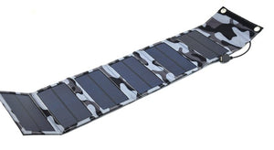 Foldable Solar Panel Mobile Charger 10W for Cellphone- Camo Design - let it hang down your backpack while you walk
