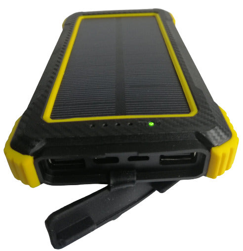 Solar-Wireless 20000mah Powerbank, with Flashlight and Compass